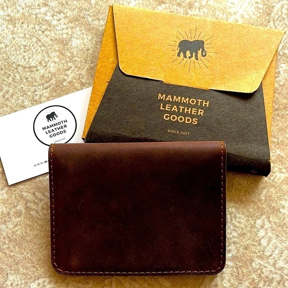 Brand New Genuine Leather Brown Slim Bifold Wallet Card Holder Handmade - Picture 16 of 16